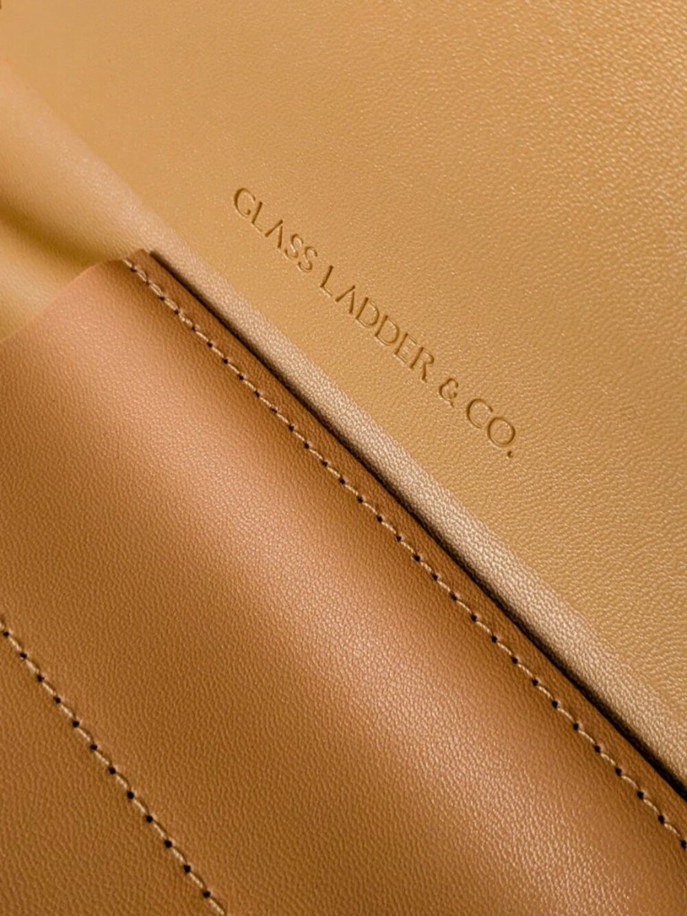 Glass Ladder & Co. Katherine Tech Organizer Roll Travel Case Vegan Leather Honey